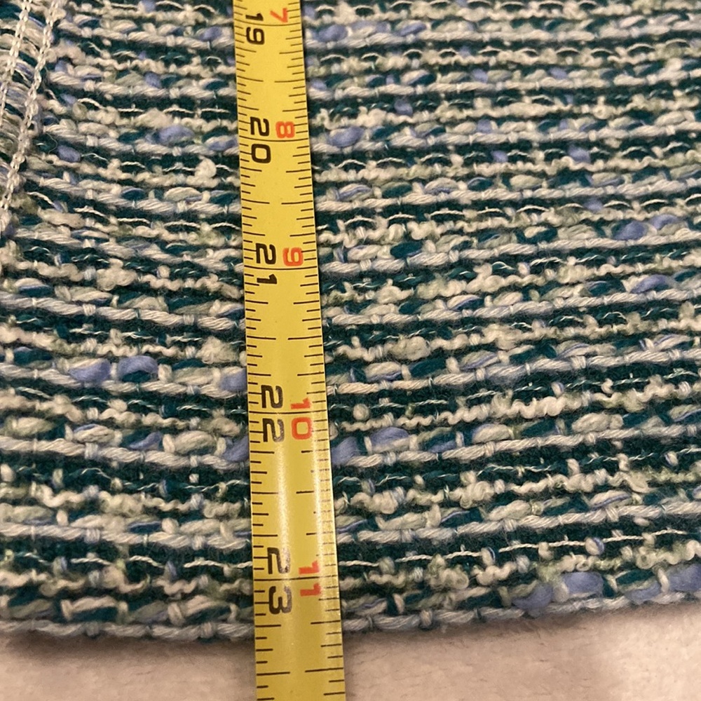 CHICO’S NWT Open Front Structured Tweed Teal Cardigan Size 1 (M) MSRP $119 - Picture 10 of 10